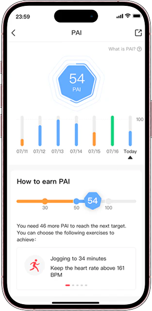 Amazfit Band 7 – индекс персональной активности PAI